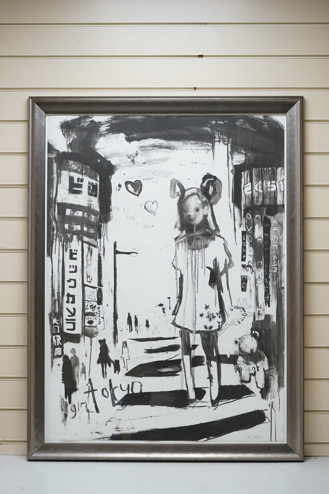 Antony Micallef (b.1975), 'Girl Tokyo, 2005', contemporary limited edition lithograph, 5/95, COA verso, signed in pencil, 101 x 73cm